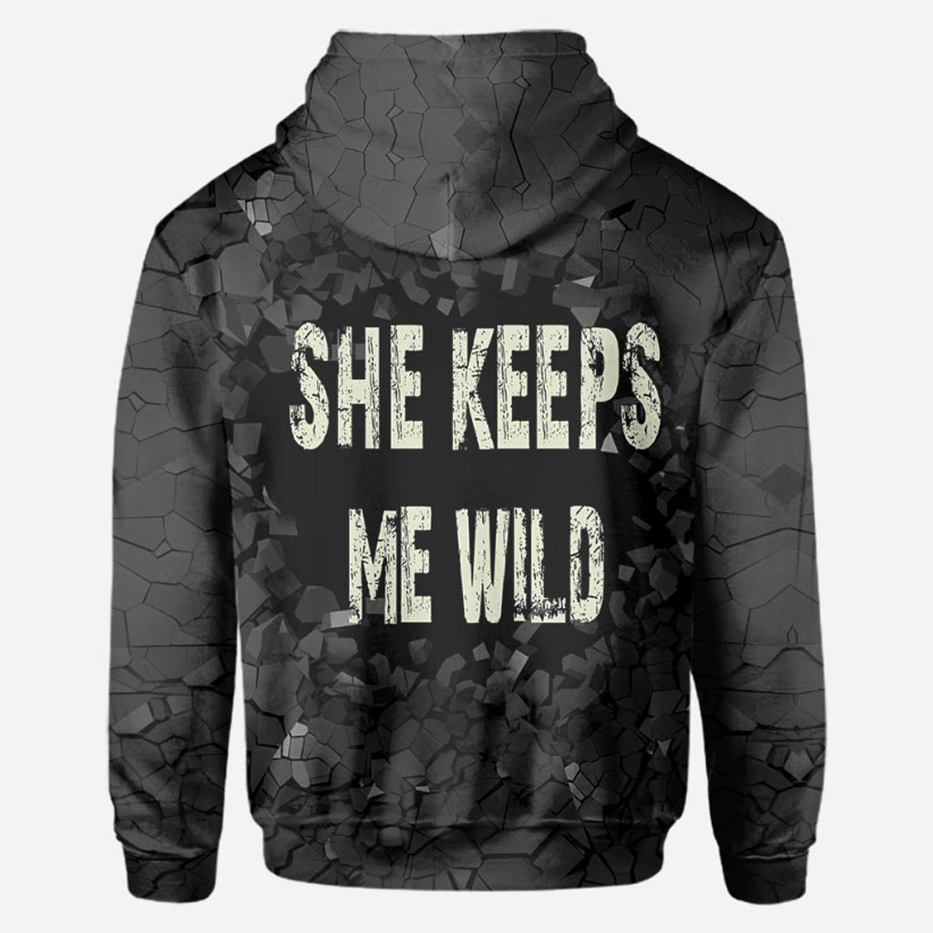 Motorcycle Couple Hoodie 3D For Him - Personalized Biker All Over T-shirt and Hoodie