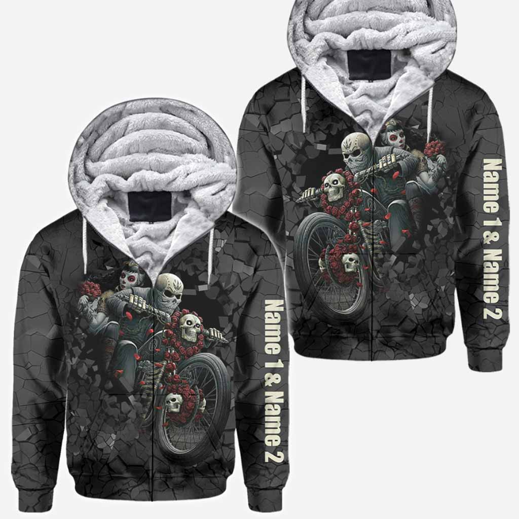 Motorcycle Couple Hoodie 3D For Him - Personalized Biker All Over T-shirt and Hoodie