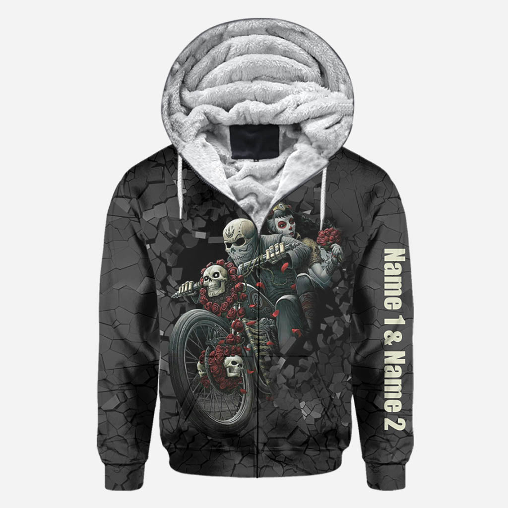 Motorcycle Couple Hoodie 3D For Him - Personalized Biker All Over T-shirt and Hoodie