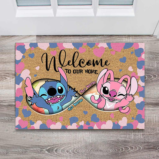 Welcome To Our Home - Personalized Couple Ohana Doormat