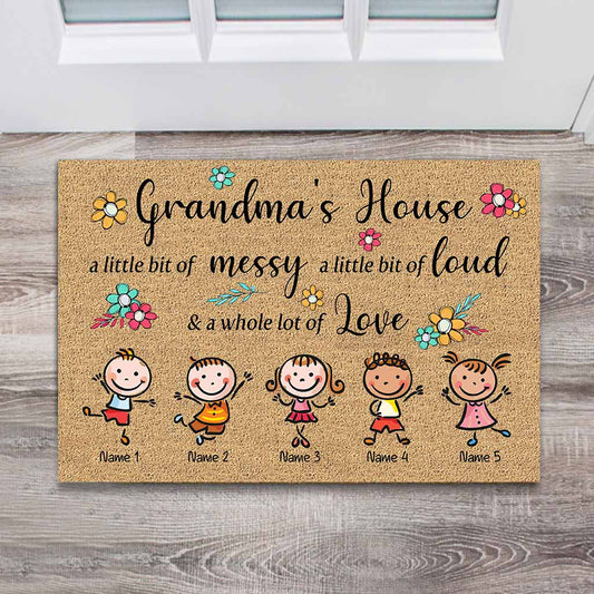 Grandma's House - Personalized Mother's Day Grandma Doormat With Coir Pattern Print