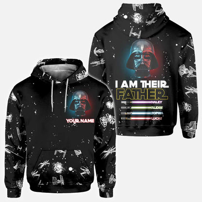 I Am Their Father - Personalized Father's Day The Force All Over T-shirt and Hoodie