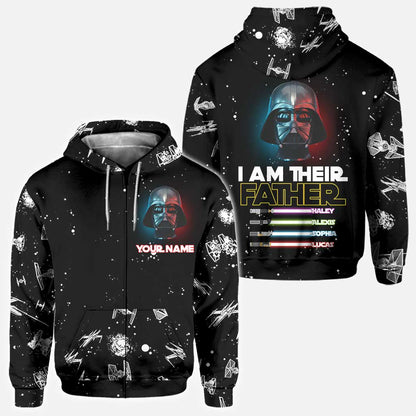 I Am Their Father - Personalized Father's Day The Force All Over T-shirt and Hoodie