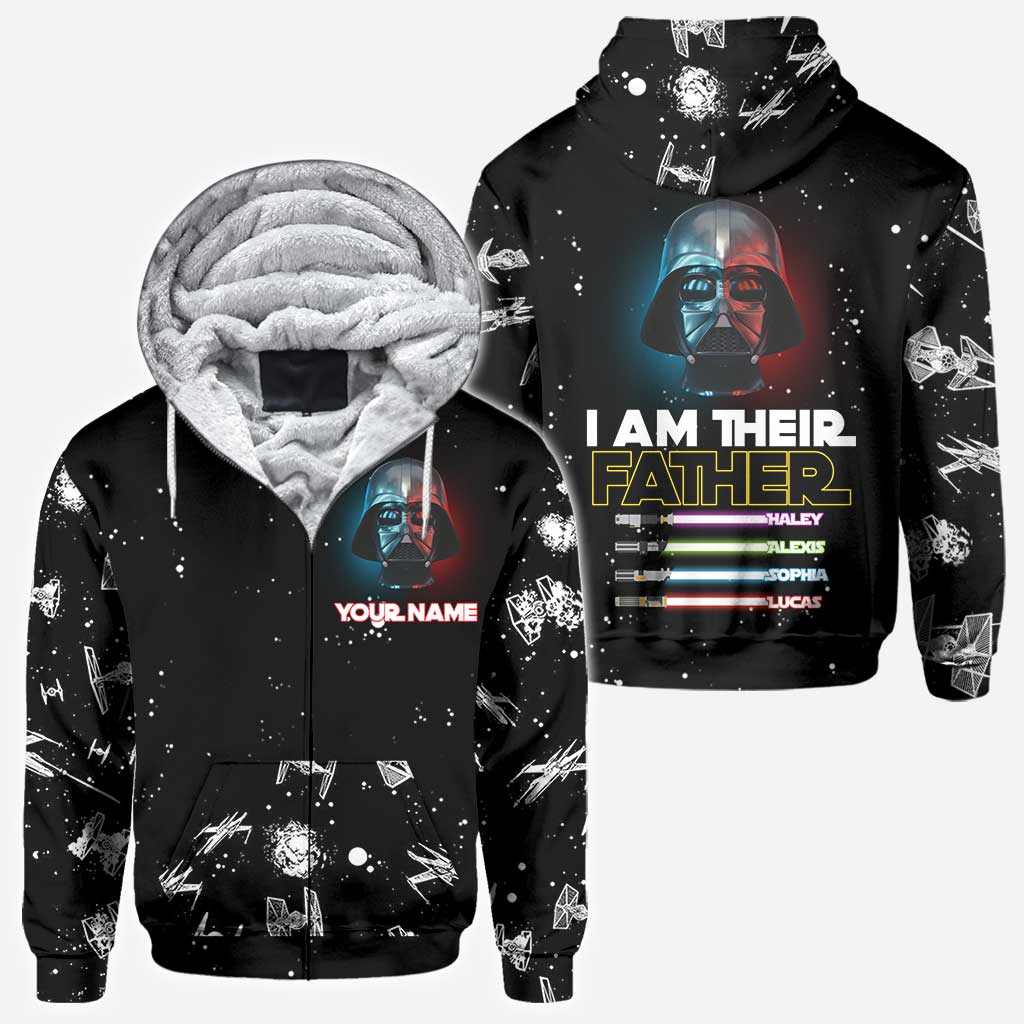 I Am Their Father - Personalized Father's Day The Force All Over T-shirt and Hoodie