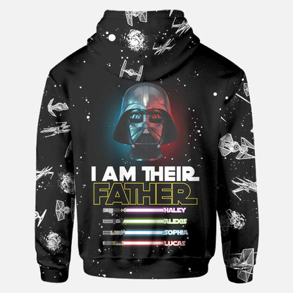 I Am Their Father - Personalized Father's Day The Force All Over T-shirt and Hoodie