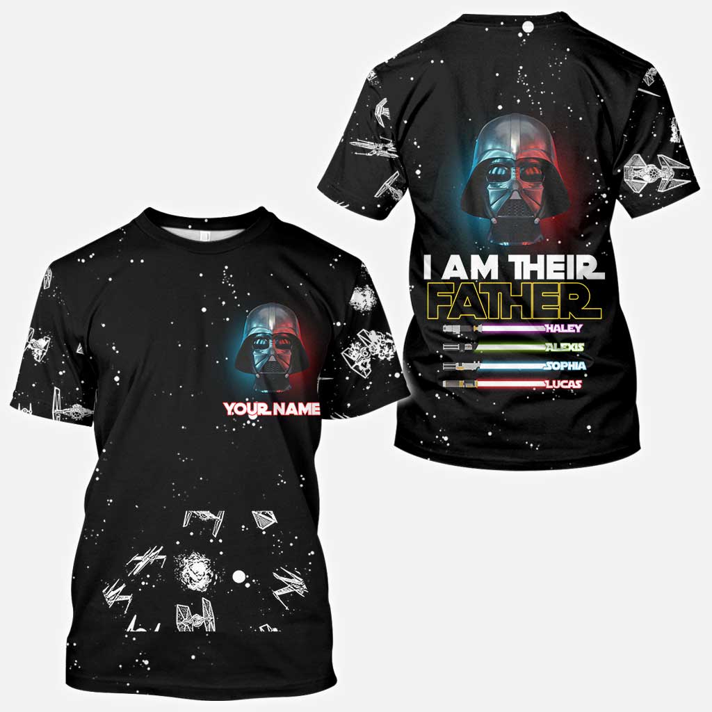 I Am Their Father - Personalized Father's Day The Force All Over T-shirt and Hoodie