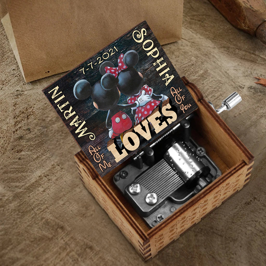 All Of Me Loves All Of You - Personalized Couple Hand Crank Music Box