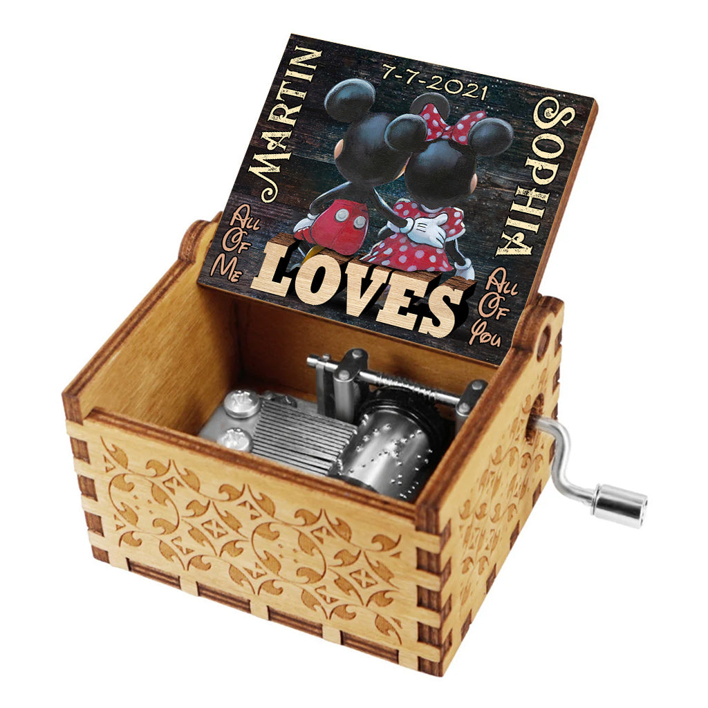 All Of Me Loves All Of You - Personalized Couple Hand Crank Music Box