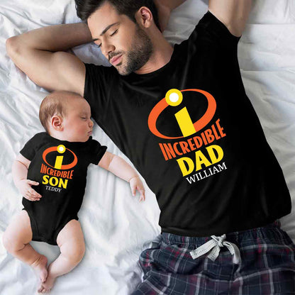 Incredible Dad - Personalized Incredible Family T-shirt And Baby Onesie