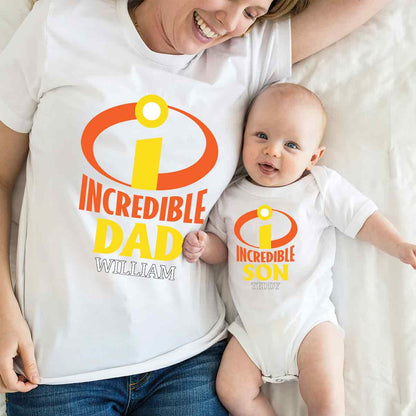 Incredible Dad - Personalized Incredible Family T-shirt And Baby Onesie