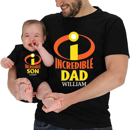 Incredible Dad - Personalized Incredible Family T-shirt And Baby Onesie