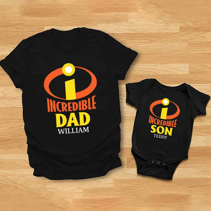 Incredible Dad - Personalized Incredible Family T-shirt And Baby Onesie