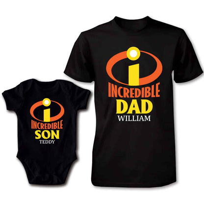 Incredible Dad - Personalized Incredible Family T-shirt And Baby Onesie