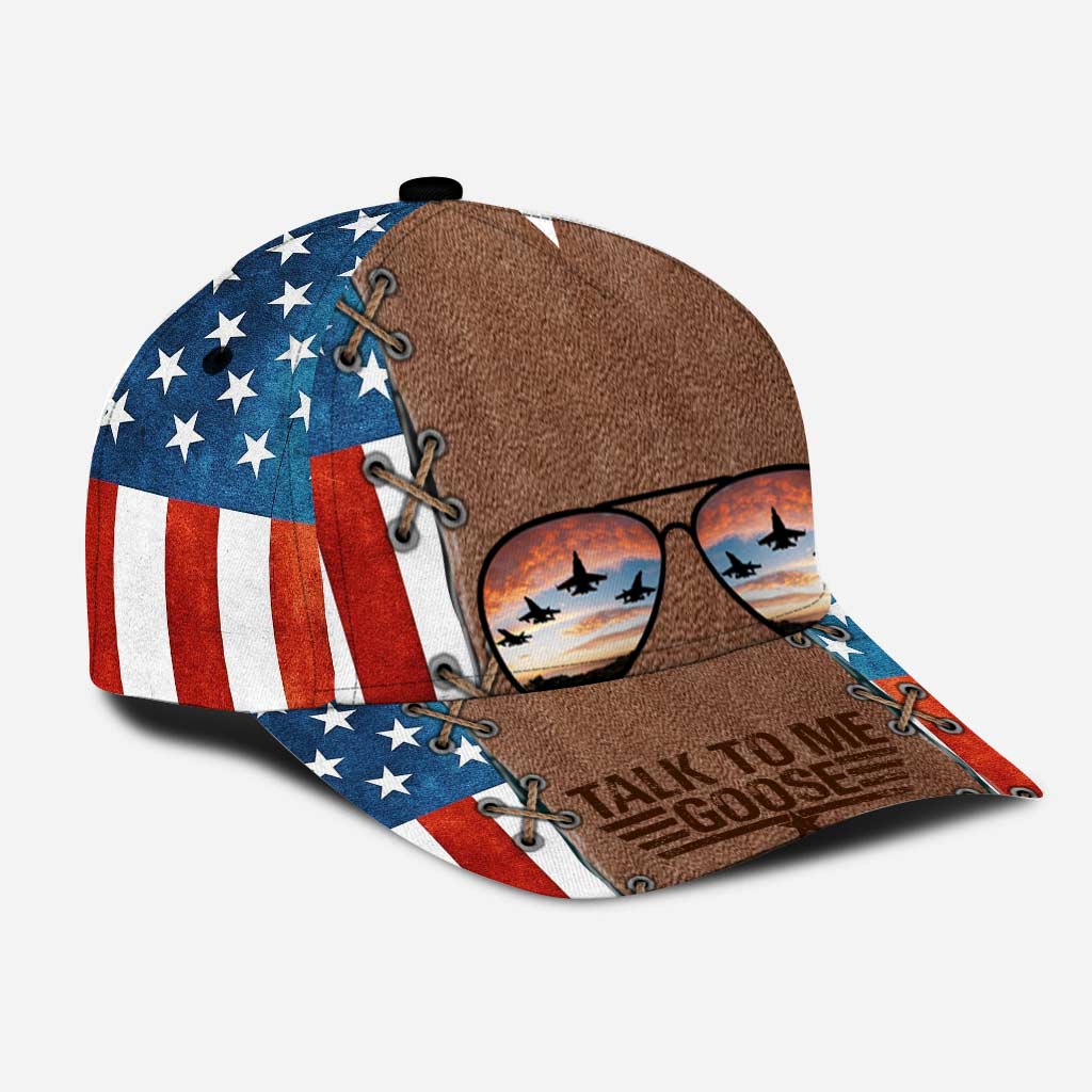 Talk To Me Goose - Top Gun Classic Cap With  Leather Pattern Print