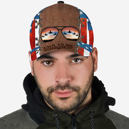 Talk To Me Goose - Top Gun Classic Cap With  Leather Pattern Print