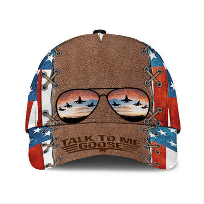 Talk To Me Goose - Top Gun Classic Cap With  Leather Pattern Print