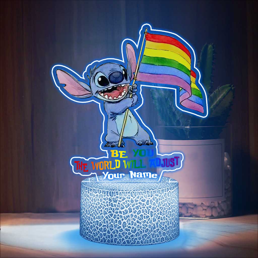 Be You Rainbow Ohana - Personalized LGBT Support Shaped Plaque Light Base