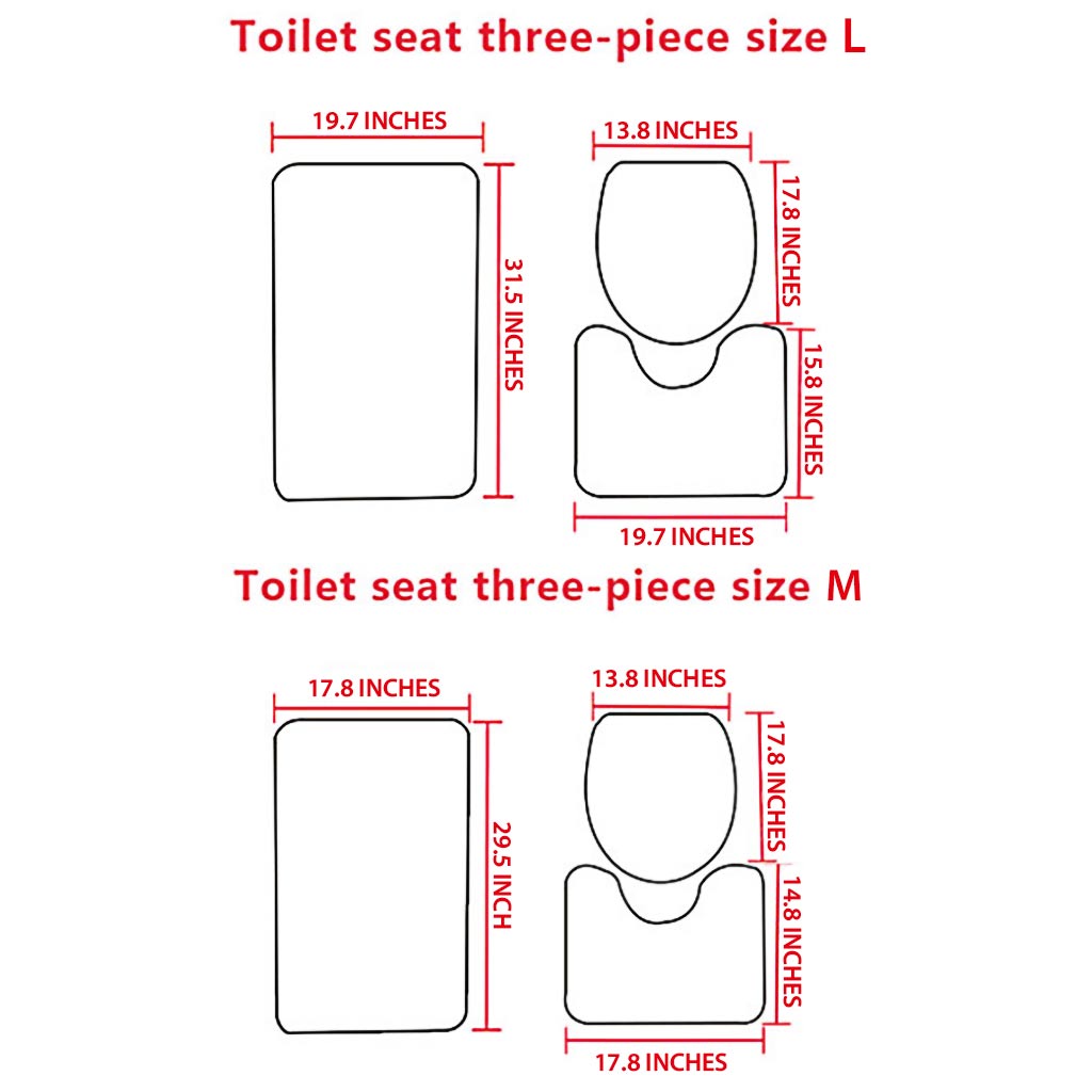 Nice Butt - 3 Pieces Bathroom Mats Set