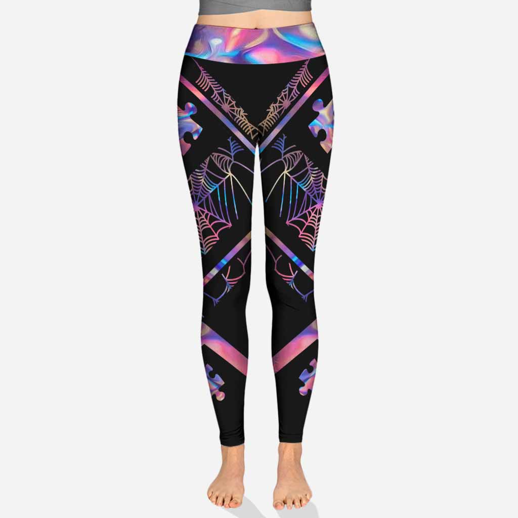 Halloween Vibes Accept Understand Love - Autism Awareness Leggings