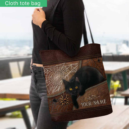 Halloween Vibes - Black Cat Personalized Tote Bag