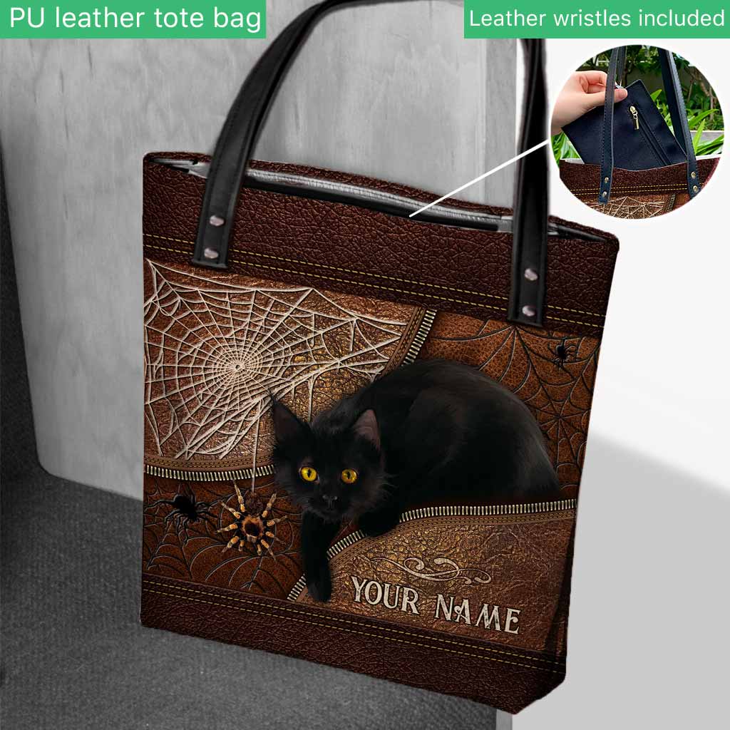 Halloween Vibes - Black Cat Personalized Tote Bag