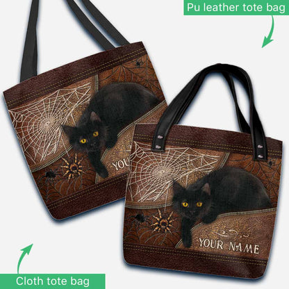 Halloween Vibes - Black Cat Personalized Tote Bag