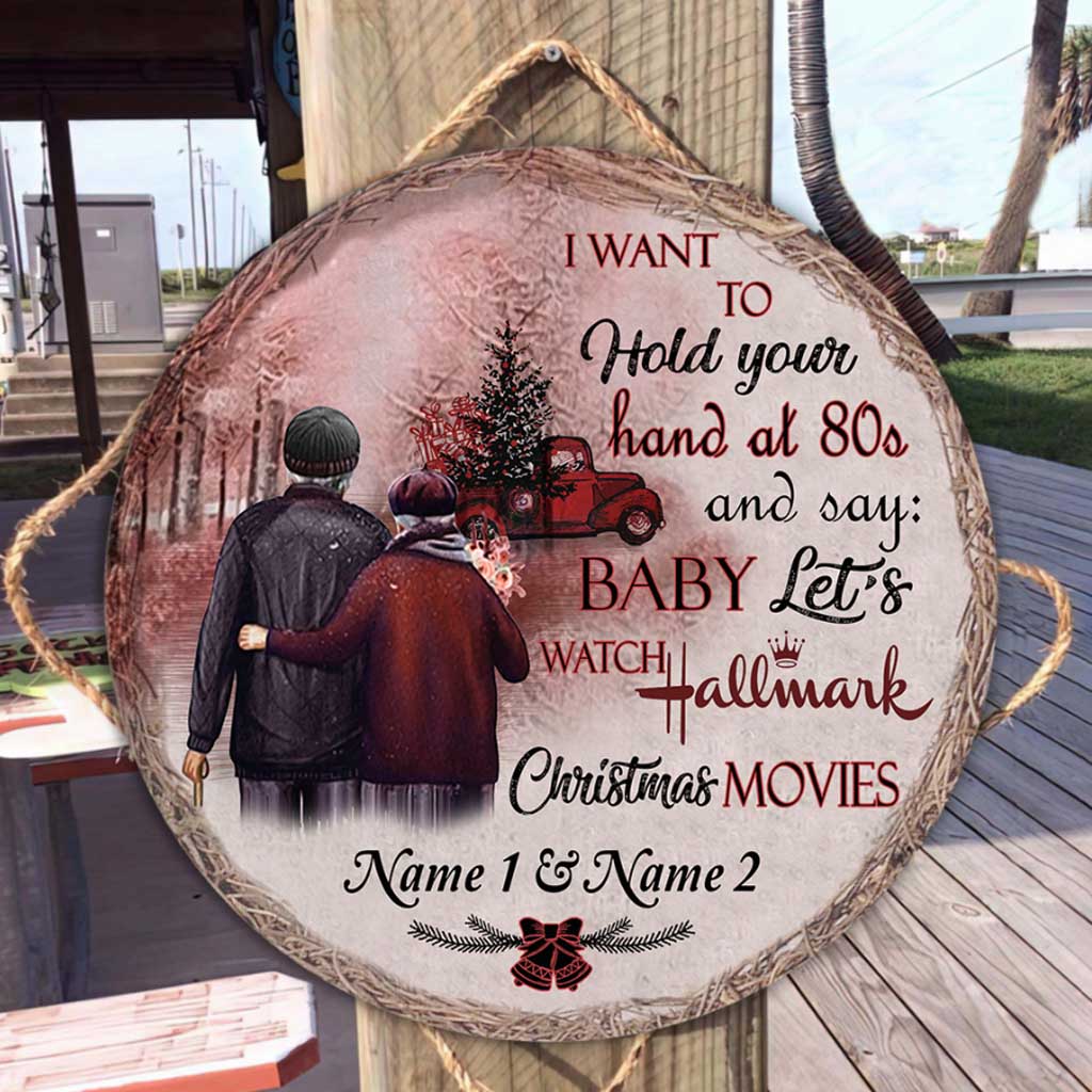 I Want To Hold Your Hand At 80s - Personalized Round Wood Sign