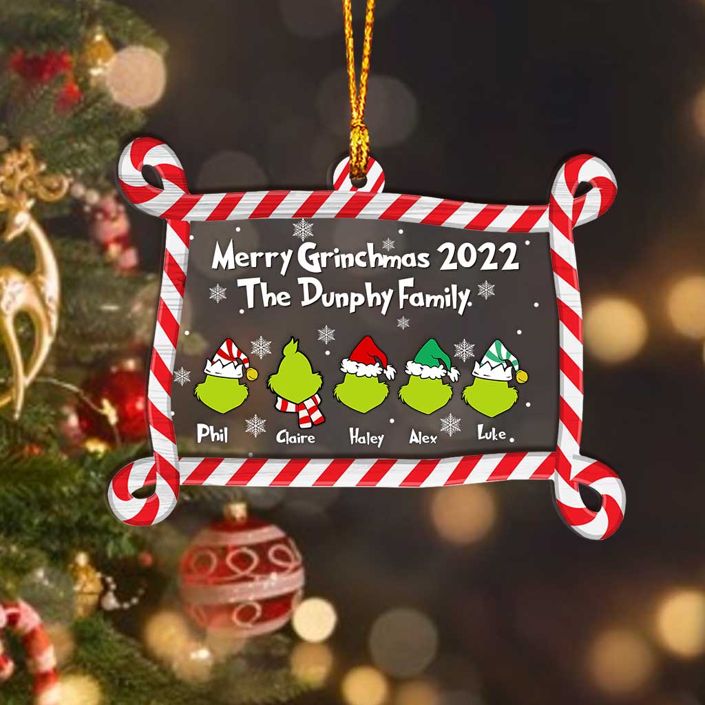 Merry Grinchmas 2022 - Personalized Christmas Family Layers Mix Ornament