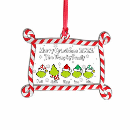 Merry Grinchmas 2022 - Personalized Christmas Family Layers Mix Ornament