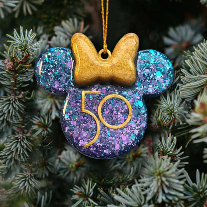 50 Anniversary Magic Earidescent - Personalized Mouse Ornament (Printed On Both Sides)