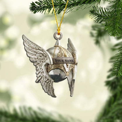 Valkyrie Helmet - Personalized Viking Ornament (Printed On Both Sides)