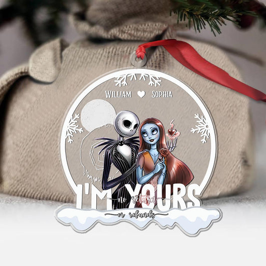 I'm Yours No Return Or Refunds - Personalized Nightmare Transparent Ornament