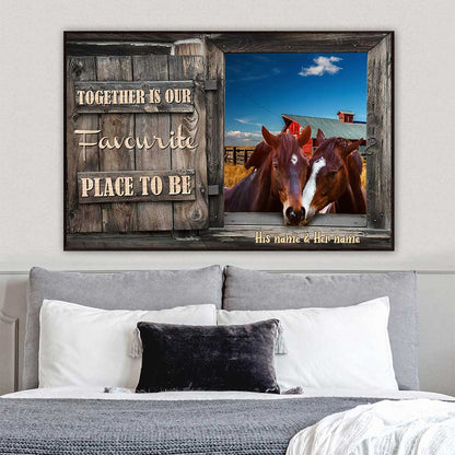 Together Is Our Favourite Place - Personalized Horse Poster