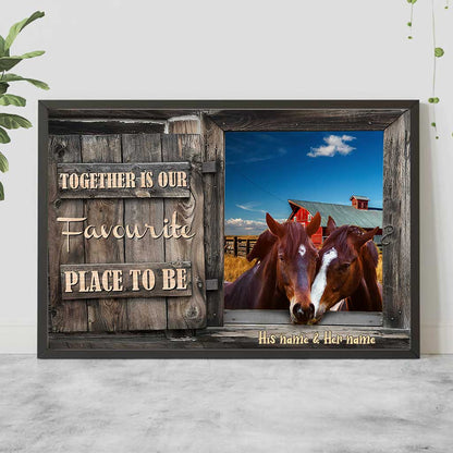 Together Is Our Favourite Place - Personalized Horse Poster