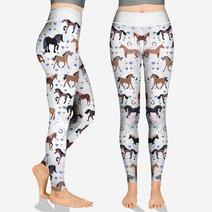 Just A Girl Who Loves Horses - Personalized Hoodie And Leggings