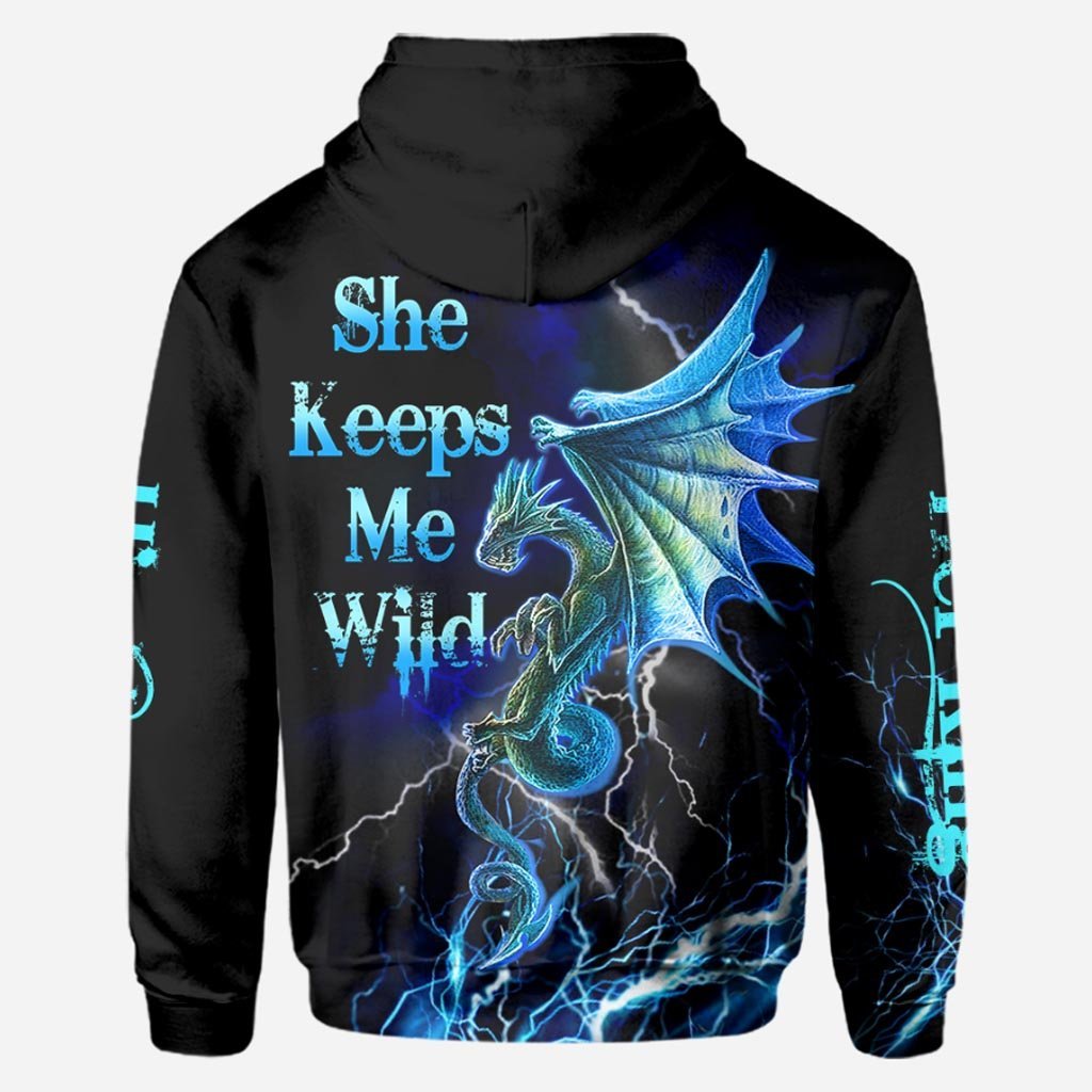 His Queen Her King - Couple Personalized Dragon All Over T-shirt and Hoodie