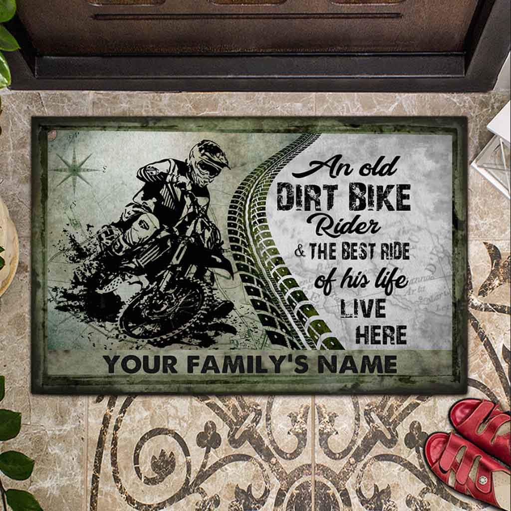 An Old Dirt Bike Rider - Personalized Doormat