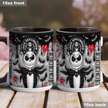 Spooky Skeleton - Personalized Nightmare Accent Mug