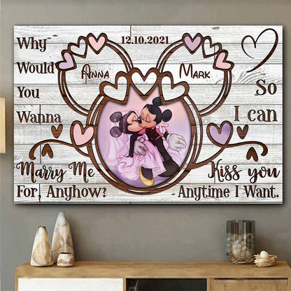 So I Can Kiss You - Personalized Couple Mouse Poster