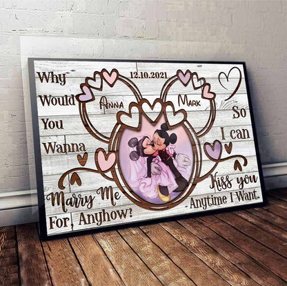 So I Can Kiss You - Personalized Couple Mouse Poster