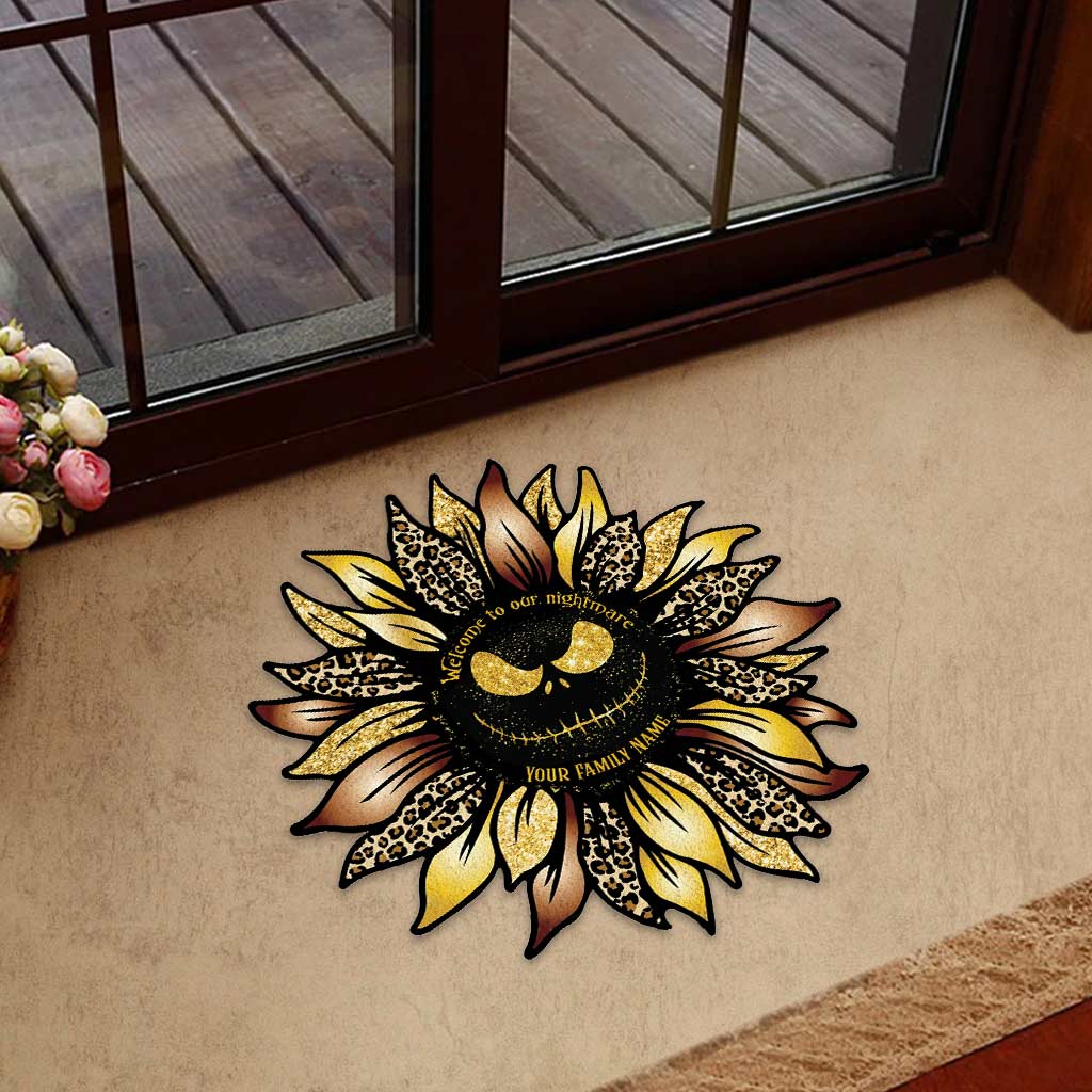 Welcome To Our Nightmare - Personalized Shaped Doormat