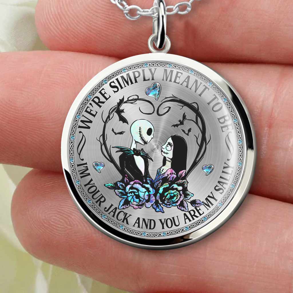 We're Simply Meant To Be - Personalized Nightmare Round Pendant Necklace