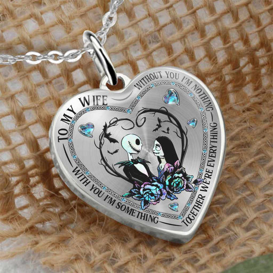 Without You I'm Nothing - Personalized Nightmare Heart Pendant Necklace