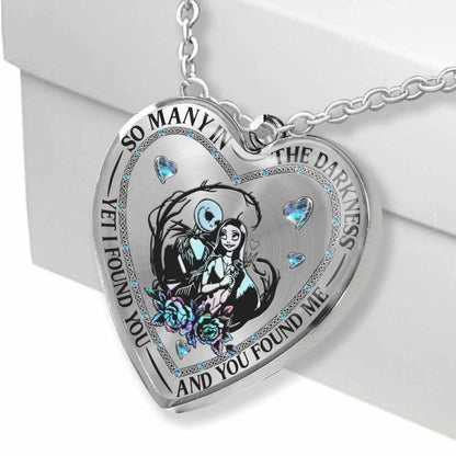 I Found You & You Found Me - Personalized Nightmare Heart Pendant Necklace