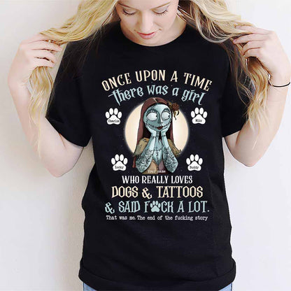 A Girl Who Really Loves Dog Tattoo - Personalized T-shirt and Hoodie