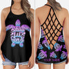 Salty Lil Beach - Personalized Turtle Cross Tank Top