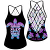 Salty Lil Beach - Personalized Turtle Cross Tank Top