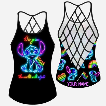 Be You Rainbow Pride - Personalized LGBT Support Cross Tank Top