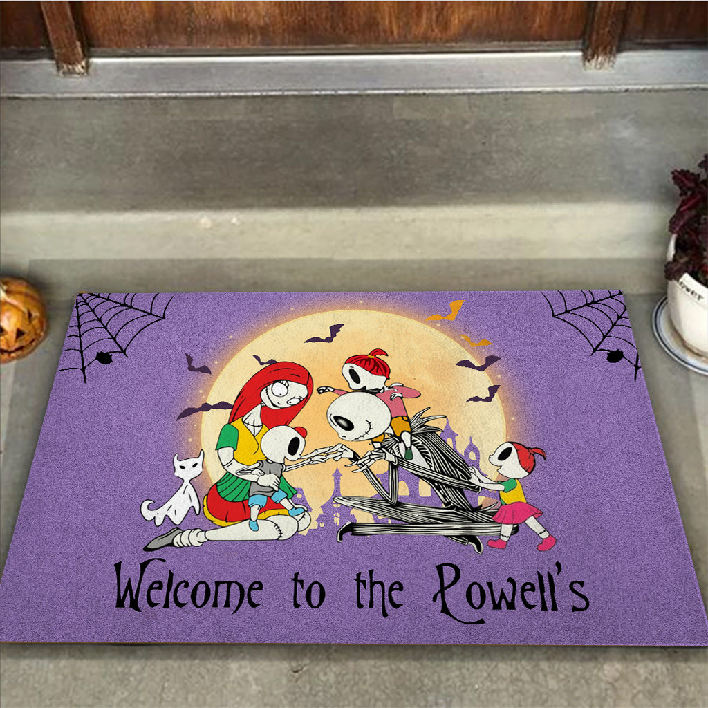 Welcome To Nightmare Family - Personalized Nightmare Doormat