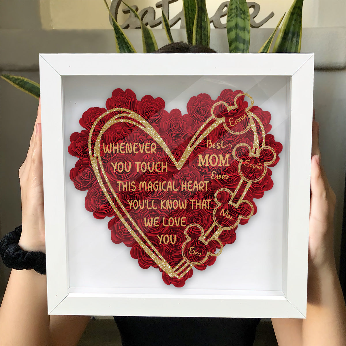 Best Nana Ever - Personalized Grandma Flower Shadow Box